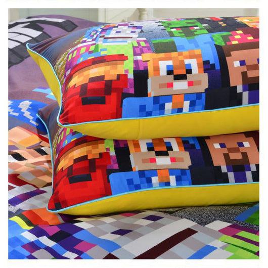 Minecraft Creeper Party Bedding Bed Set Duvet Cover Pillow Case