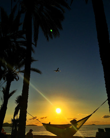 hammocking on the beach in Ibiza