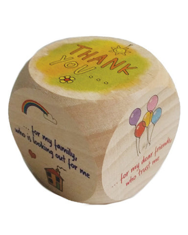 Thank you - Small Wooden Prayer Dice