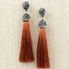 Image of Handmade 12 Colors Long Tassel Earrings Bohemian Crystal Dangle Drop Earrings