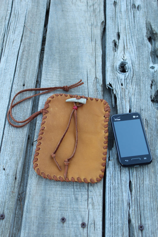 Leather phone bag , wrist bag , Cell phone sleeve – Thunder Rose
