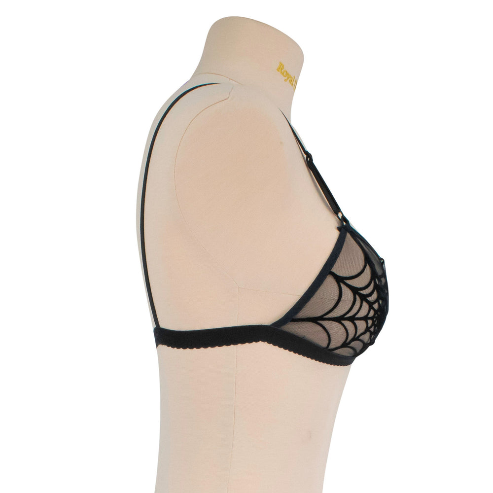 Bat Underwire Bra Sheer Nude Mesh With Black Velvet Applique -  Canada