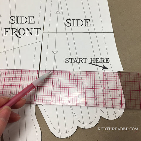 Redtheaded Corset Pattern Shortening Tutorial 1