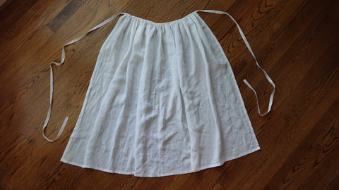 Sewn linen apron