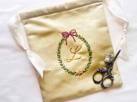 Ribbon embroidery workbag