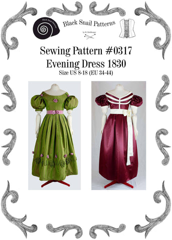 1830 Evening Dress Pattern