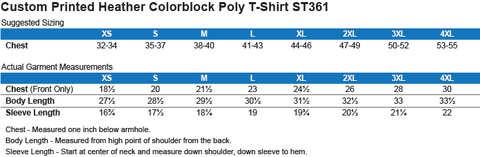 Men's Custom Printed Heather Colorblock Poly T-shirt