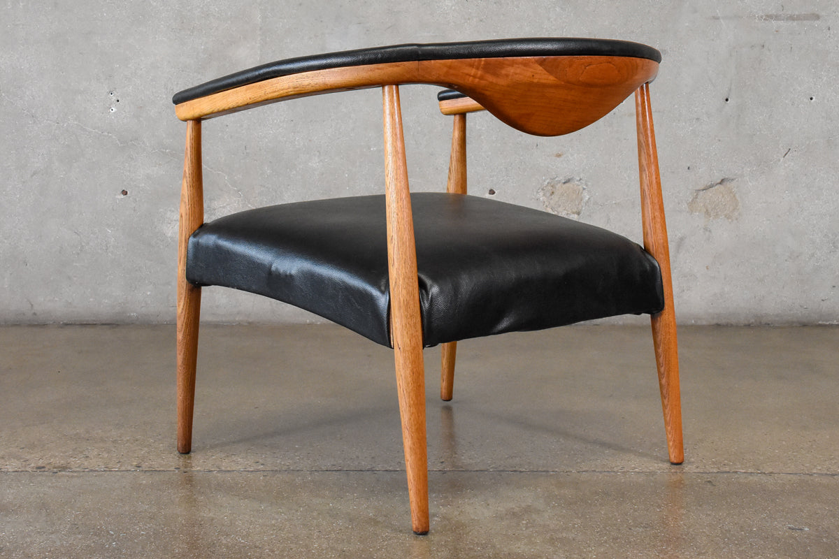 Hans Wegner Style Rounded Lounge Chair Arroyo Artifacts