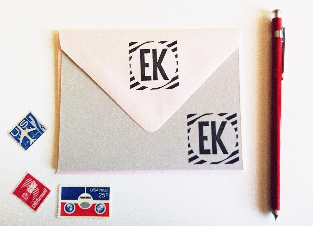 Custom Monogram Rubber Stamp