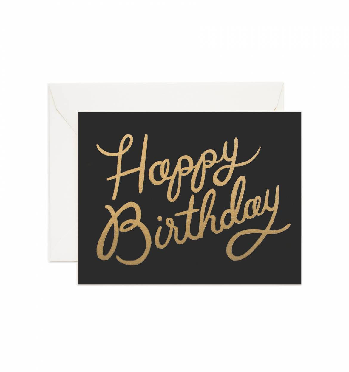 Classic Black And Gold Happy Birthday Greeting Card Paper Pastries