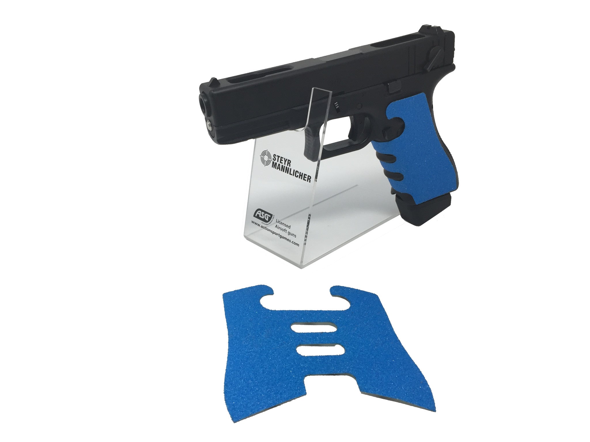 GBBCustom Glock Gen 3/4 Shooter Ready Grip Tape (Nimbus Blue) For G17, - Gas Blowback