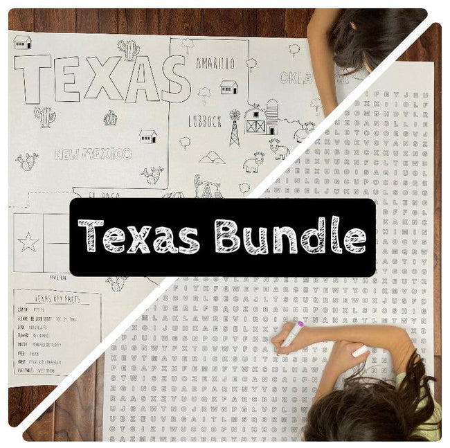 Texas State BUNDLE Coloring and Word Search