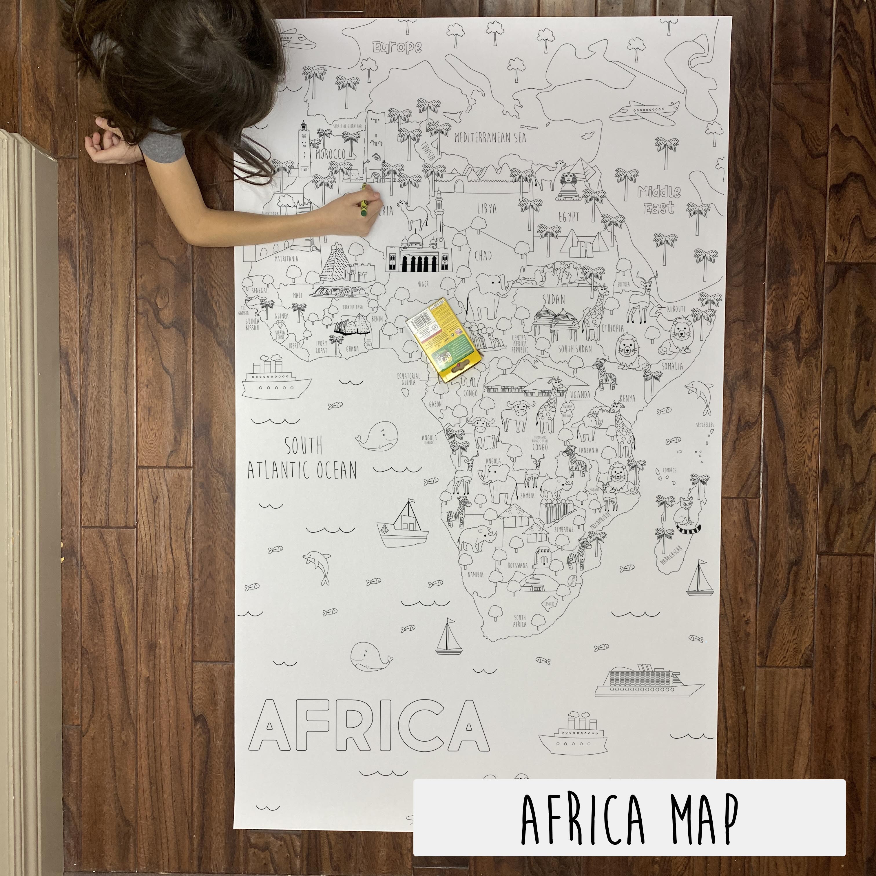 africa map coloring page