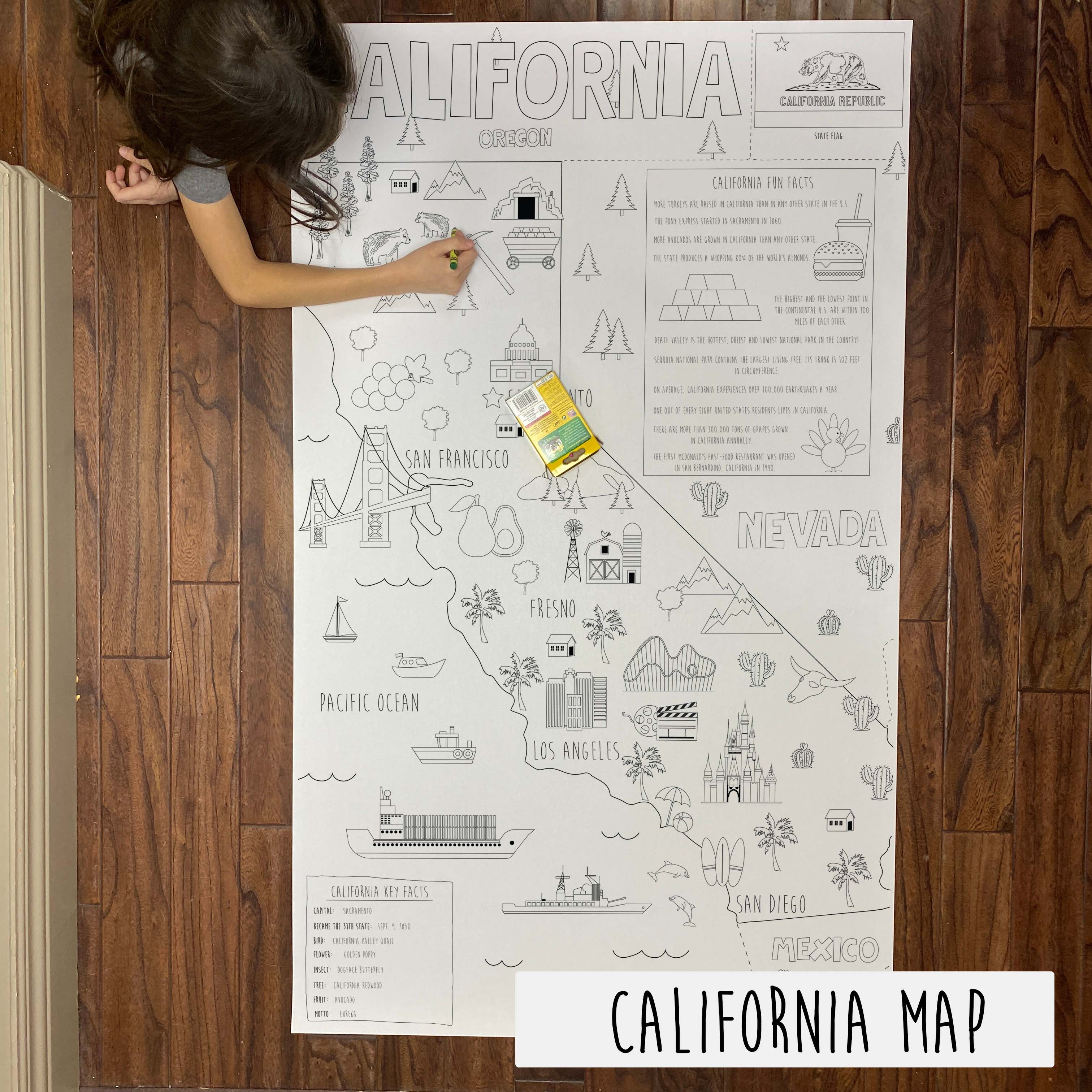 coloring map of california