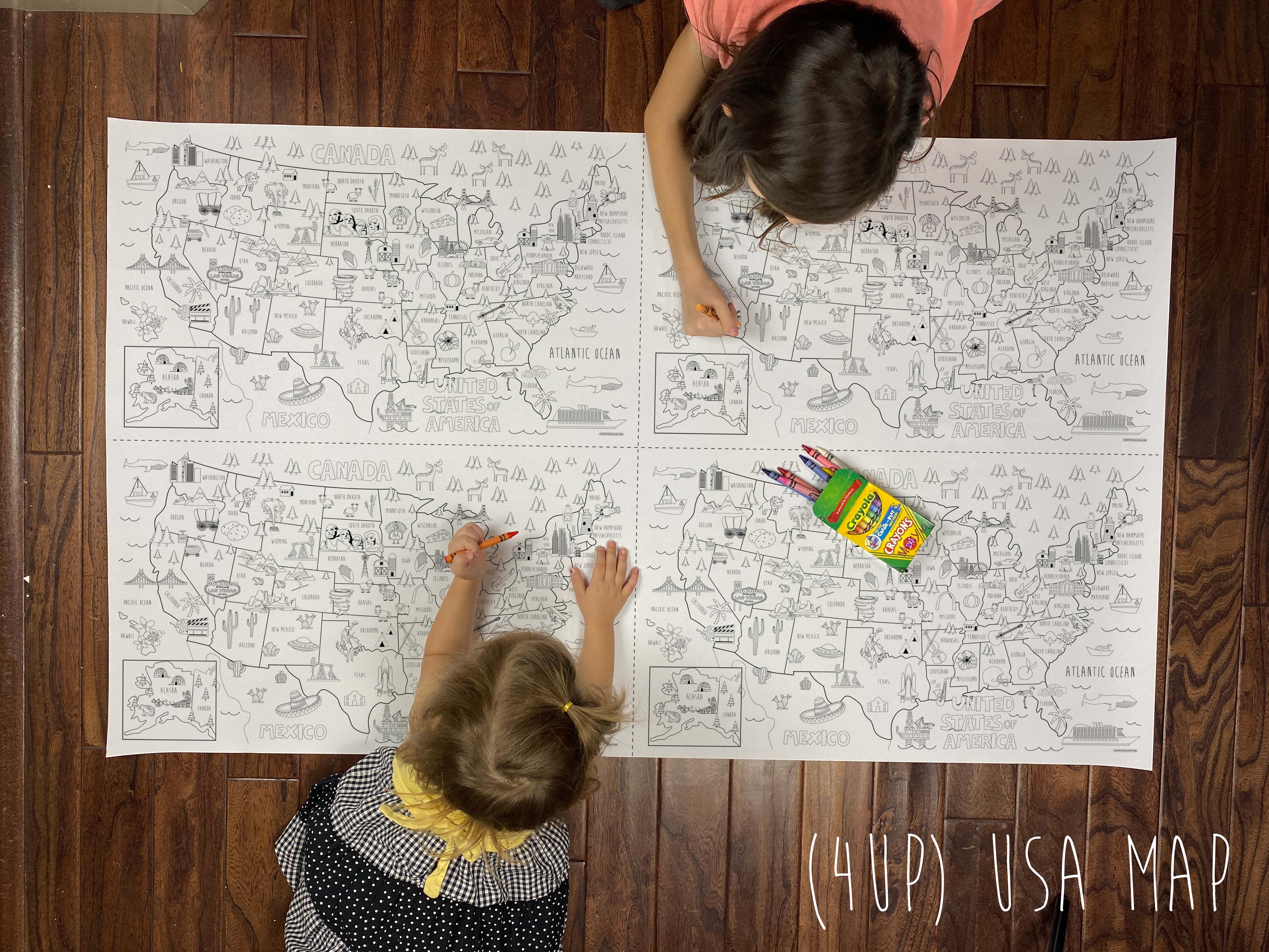 map of the world for kids coloring pages