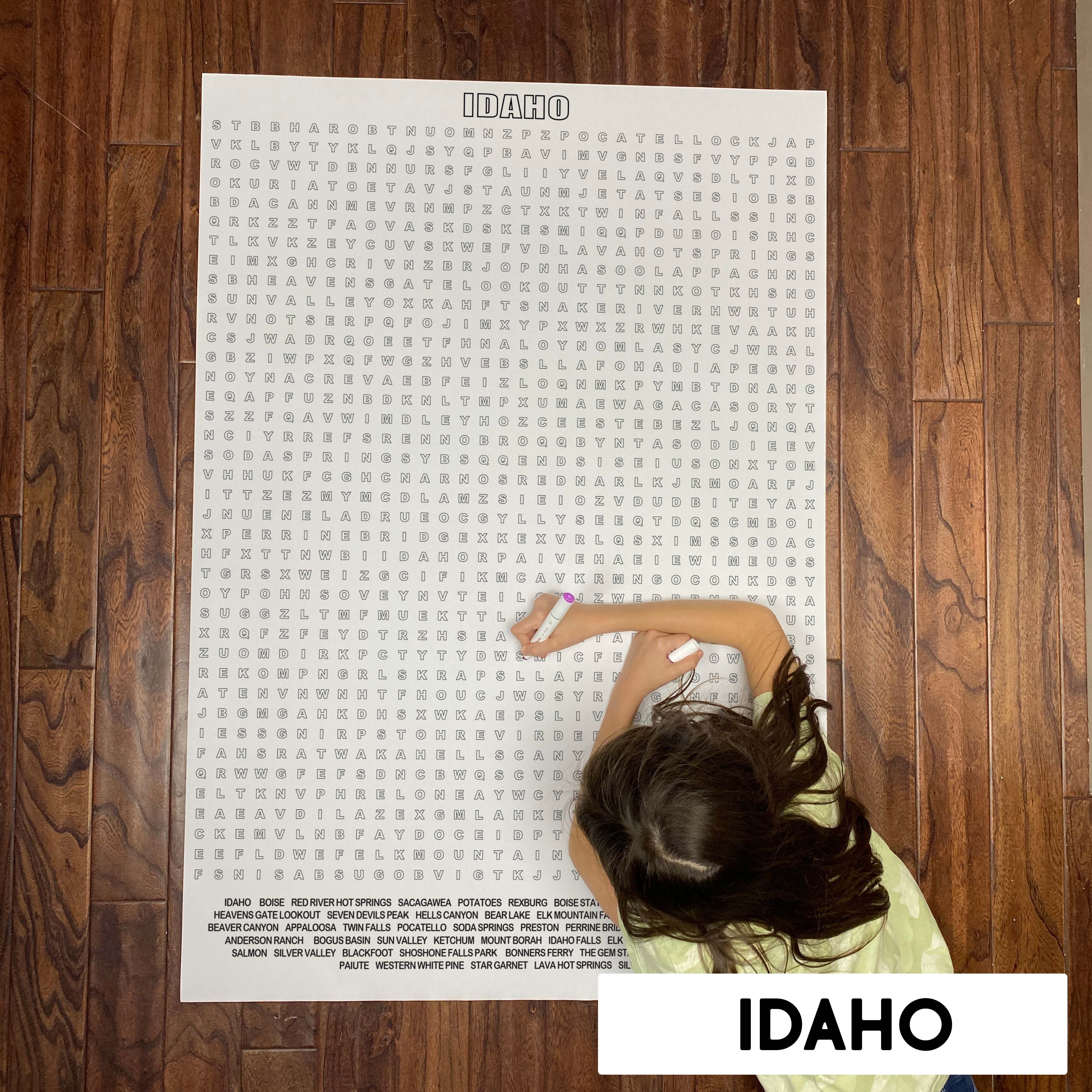 Idaho State Giant Word Search Puzzle cherrycreeklane