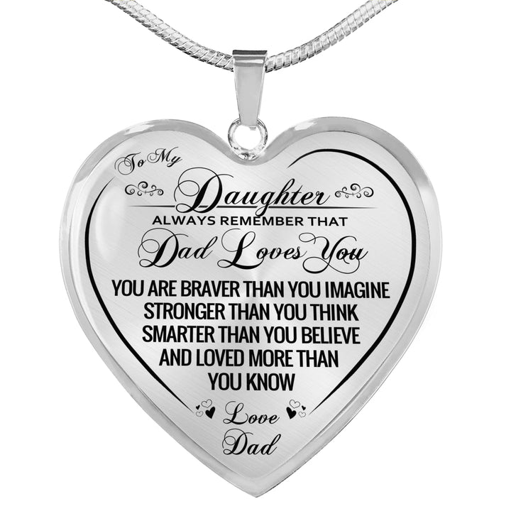 to my daughter heart necklace