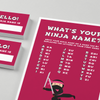 Instant Download Matching Game "What's Your Ninja Name"