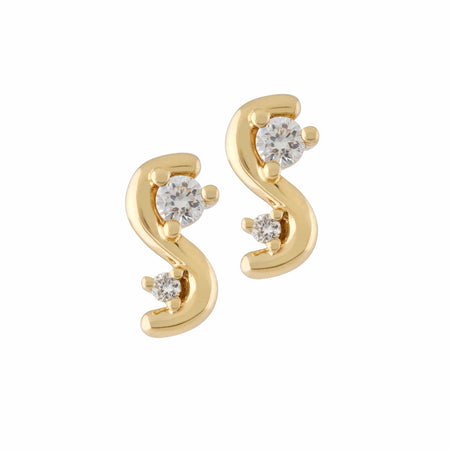 9K Solid Gold Dainty Moon Stud Earrings – LibertyLove.com