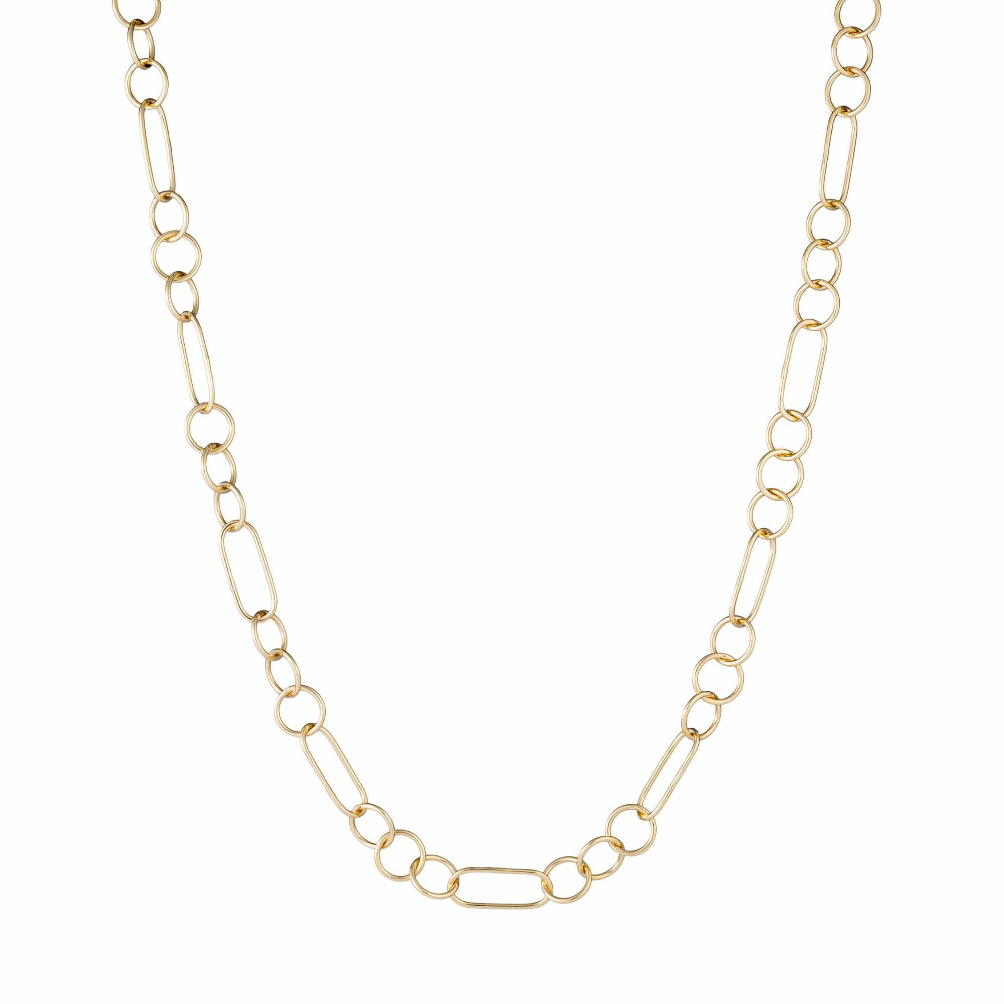 Dyan Pre Raphaelite Small Chain Necklace Set in 20K Peach Gold