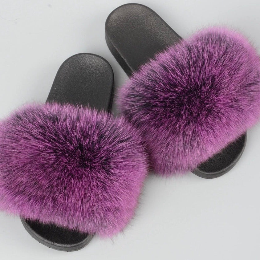 purple fluffy sliders