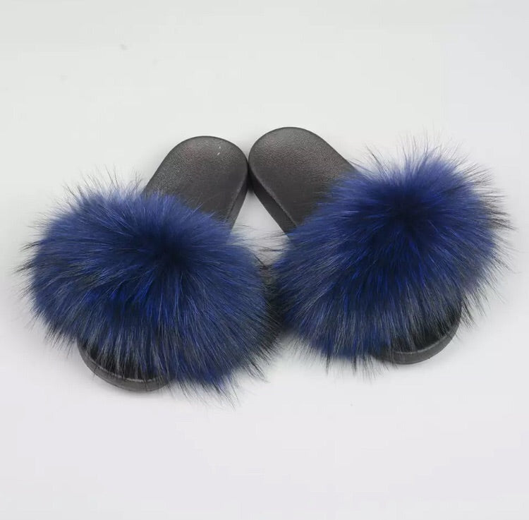 blue fluffy sliders