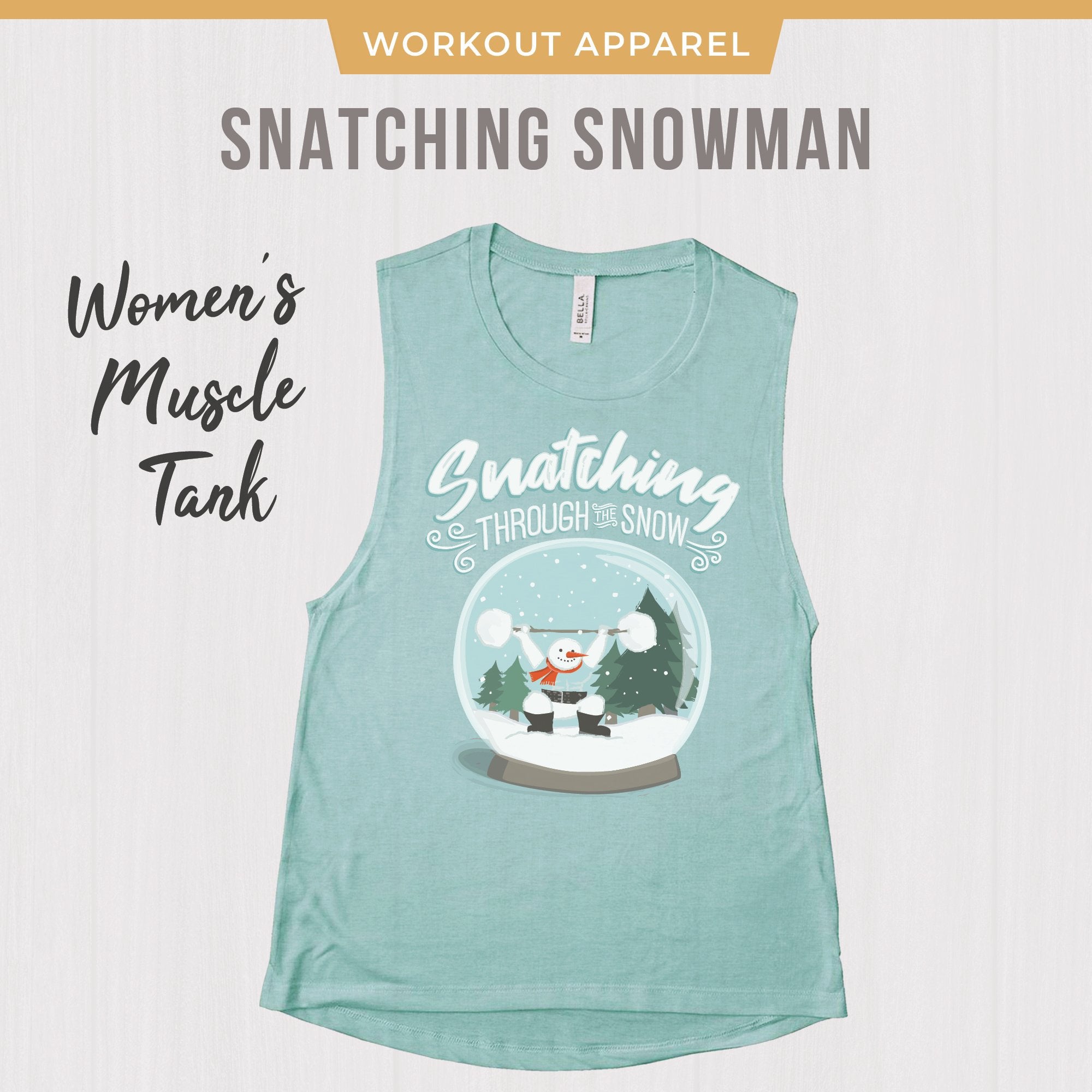 Download Snatching Snowman Crossfit Christmas Holiday Muscle Tank Art Of Barbell