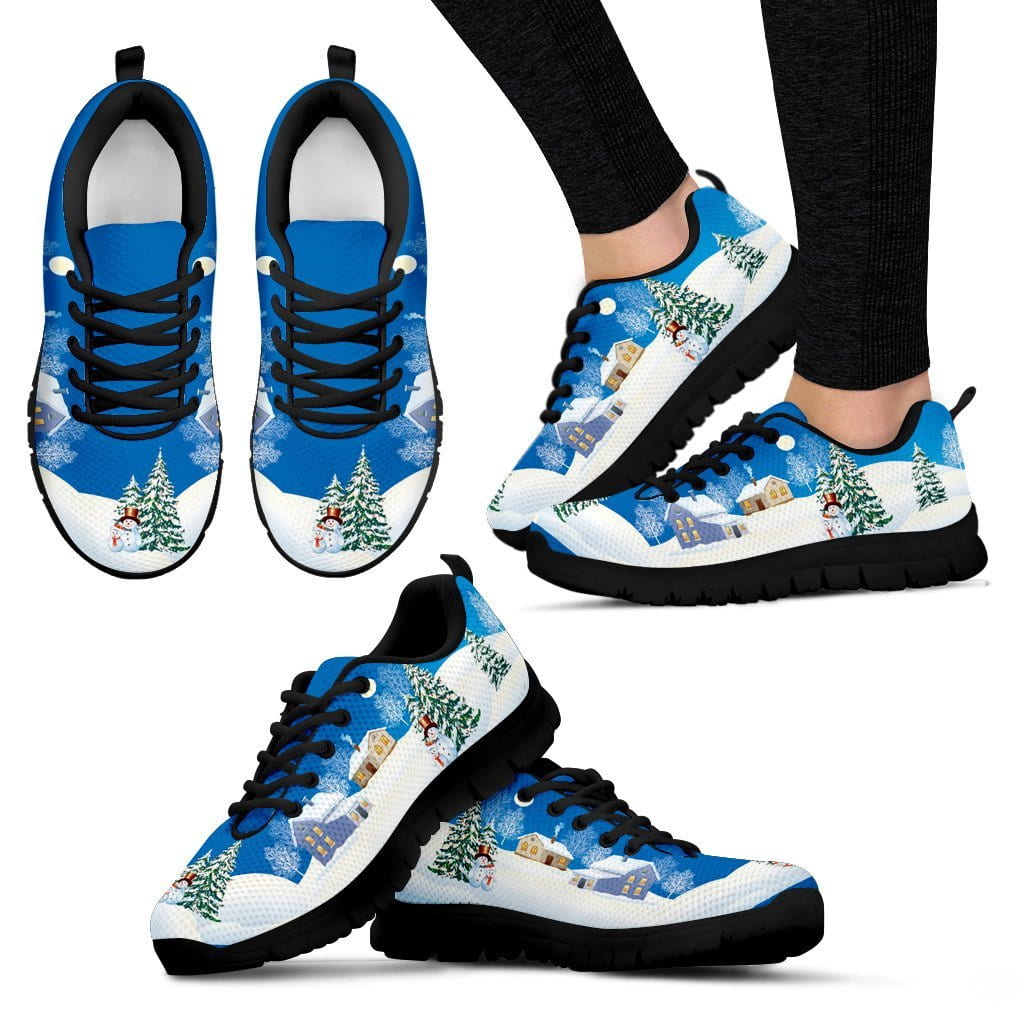 White Christmas Women's Sneakers Let's Print Big