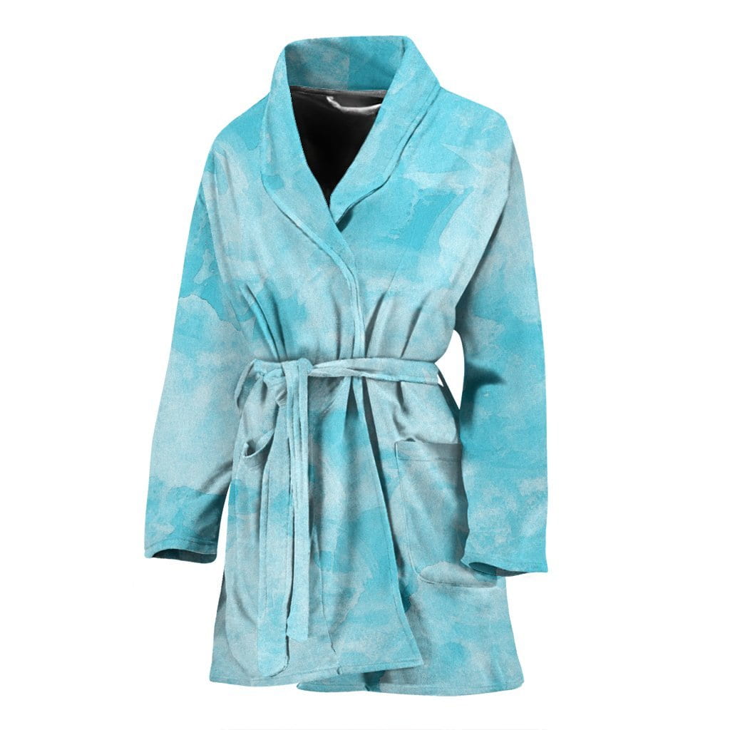 Bathrobe Blue Watercolor Women's Bath Robe – Let's Print Big
