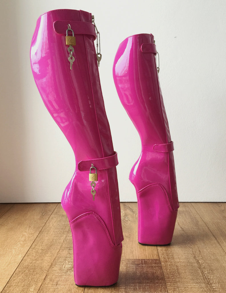 pink wedge boots
