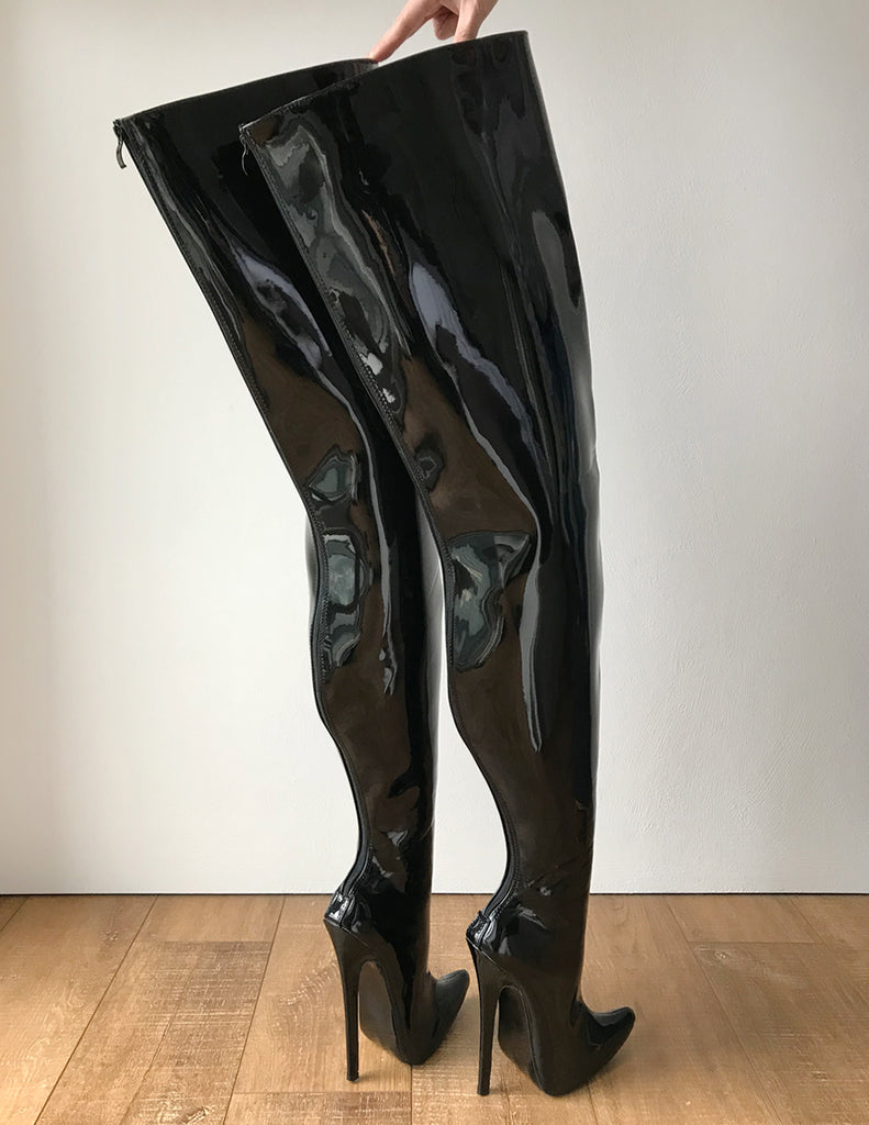 latex crotch boots