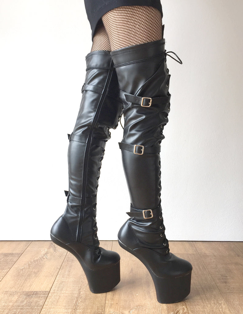 heelless platform boots