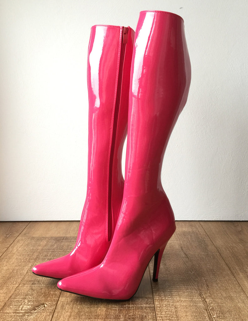 RTBU KIKA Hard Shaft Knee Boots 12cm Stiletto Vegan Personalized Shaft ...