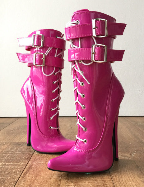 Maid Ii 18cm 7 Stiletto Heel Fetish 2 Buckle Strap Patent Hot Pink Ca Refuse To Be Usual 