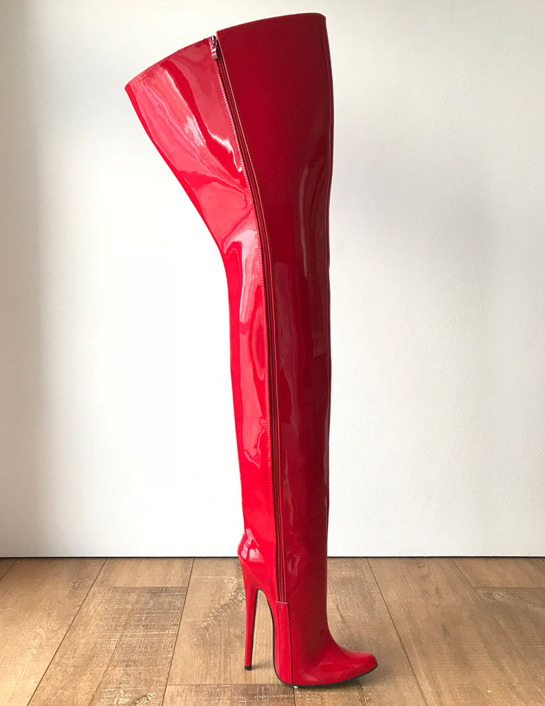 RTBU STIGMA Hard Shaft Customized Crotch Hi 18cm Stiletto Boot Red Pat ...