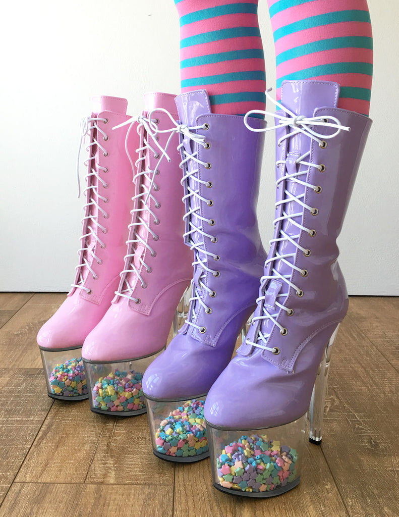 pastel platform boots