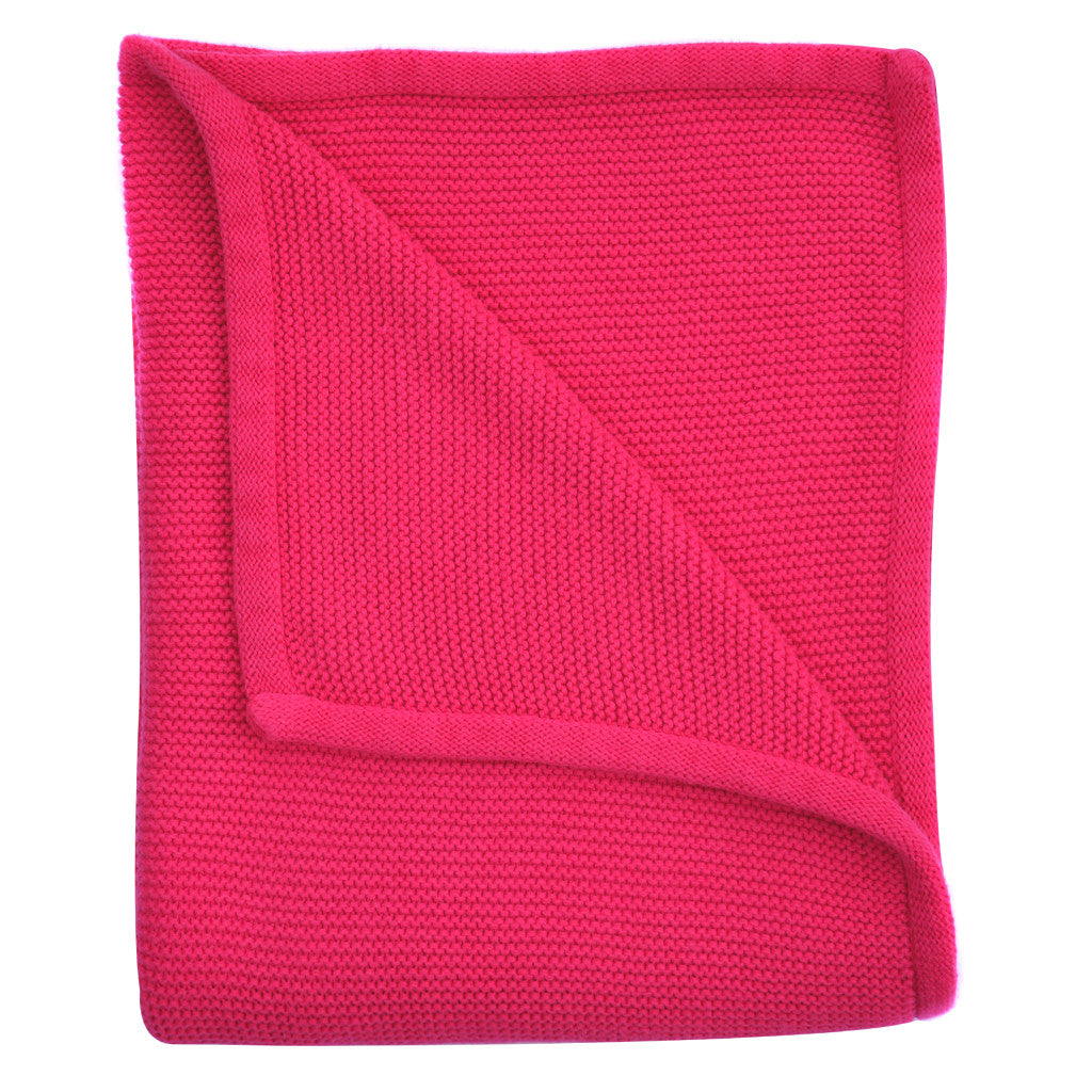 luxury baby blankets Wave knit cotton pink blanket in luxury hibiscus baby