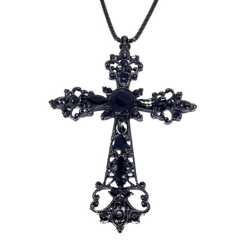 Large Black Vintage Gothic Style Crucifix Pendant – PurePunkRock
