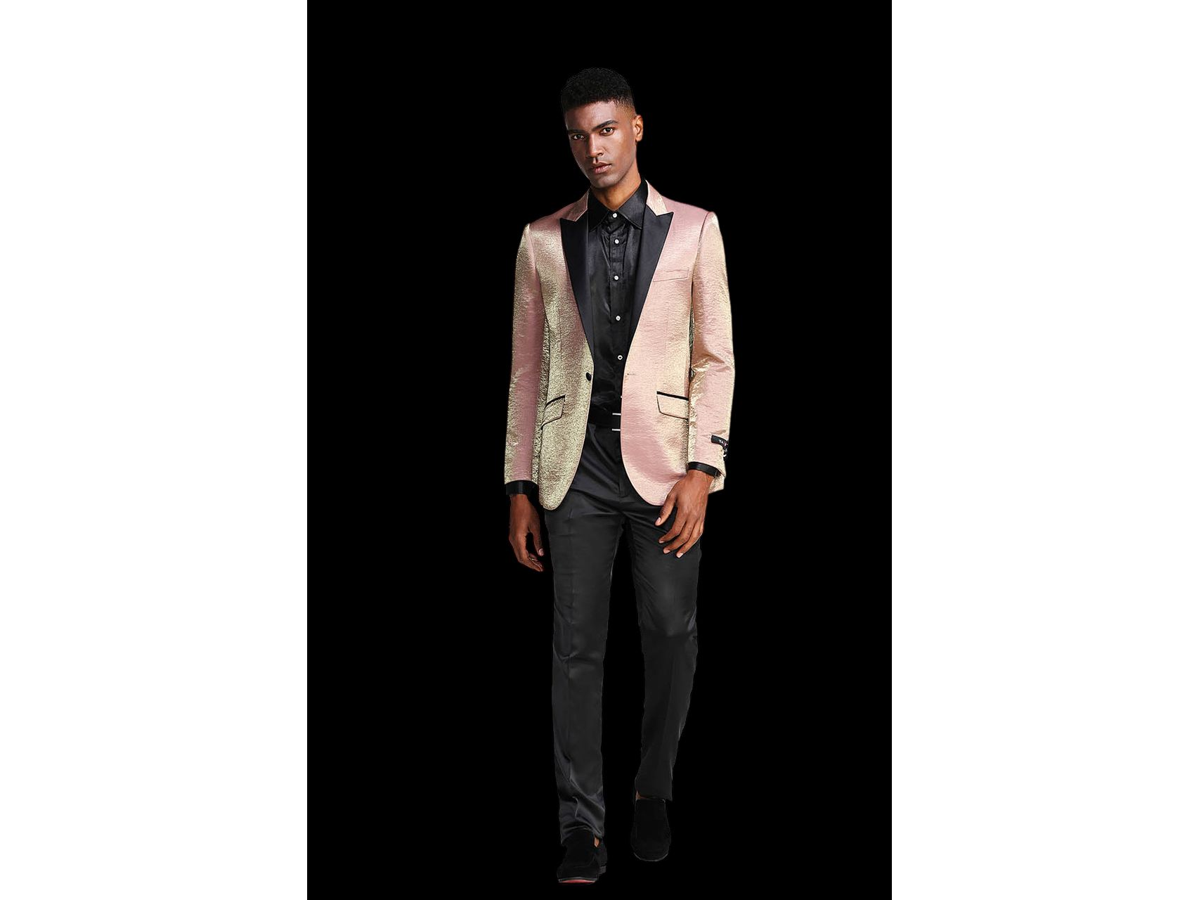 Rose Gold Luster Peak lapel Dinner Jacket Tuxedo Rental