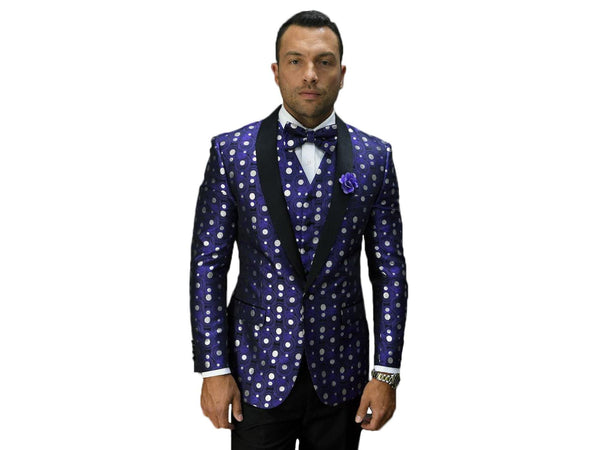 Purple With Silver Dot Luxor Tuxedo Rental | Rainwater's