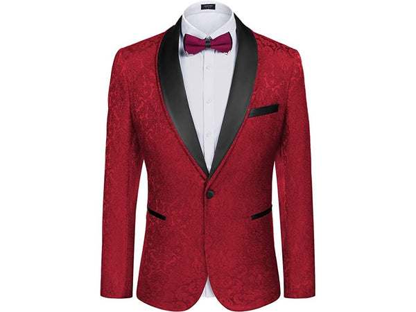 Red Textured Shawl Tuxedo Rental | Rainwater's