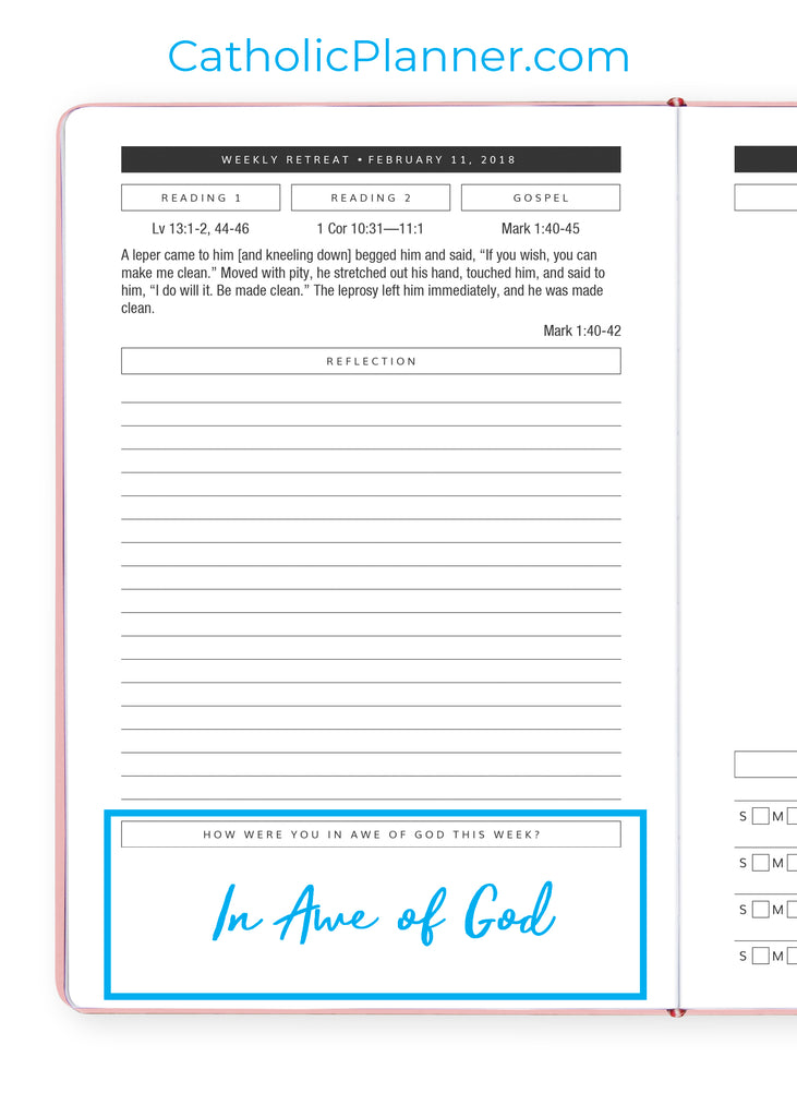 Catholic Planner  In Awe of God