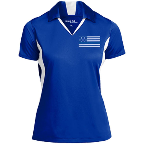 Thin Blue Line Women's Flag Performance Polo Shirt - Thin Blue Line Shop