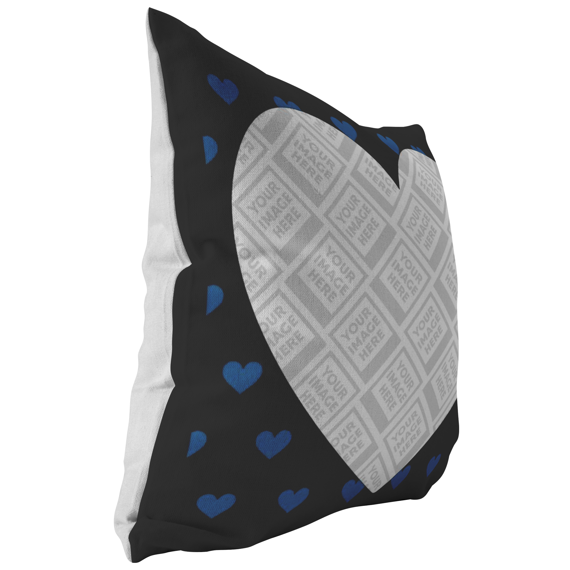 blue heart pillow