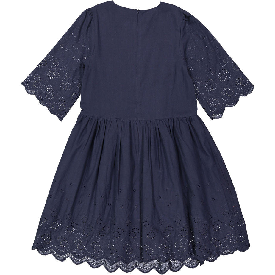 navy eyelet dress