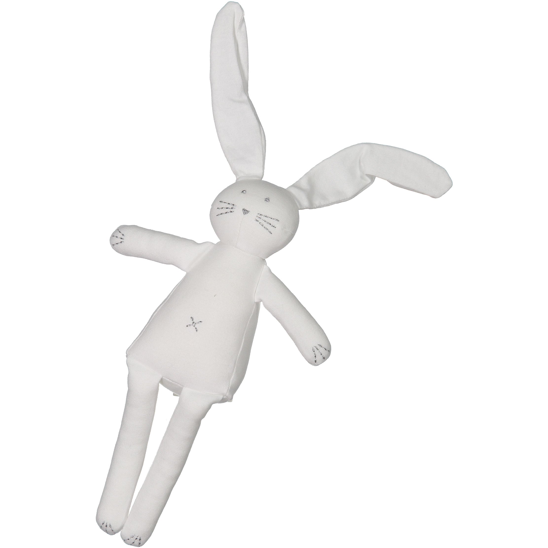 black and white bunny plush