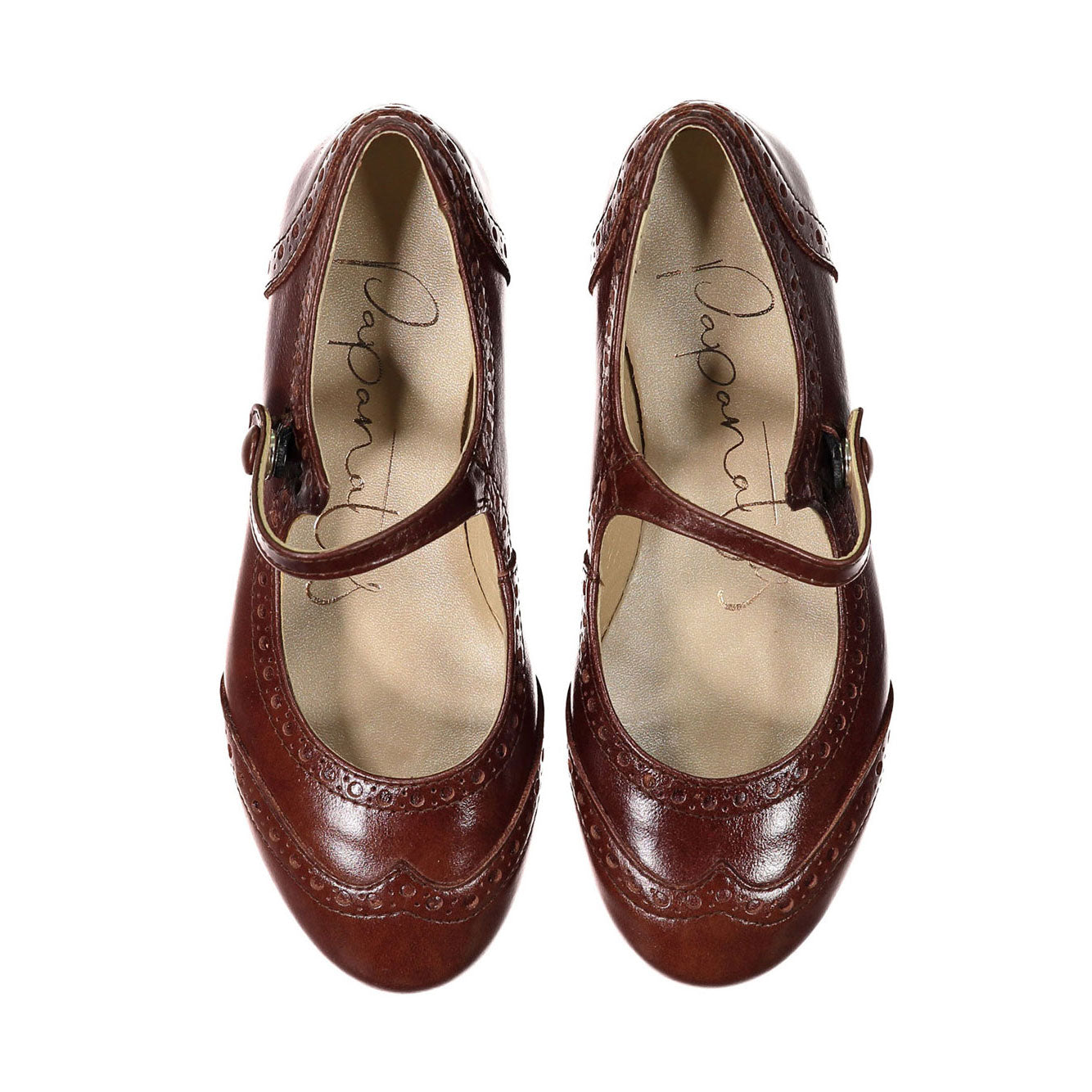 Papanatas Walnut Leather Wingtip Mary 