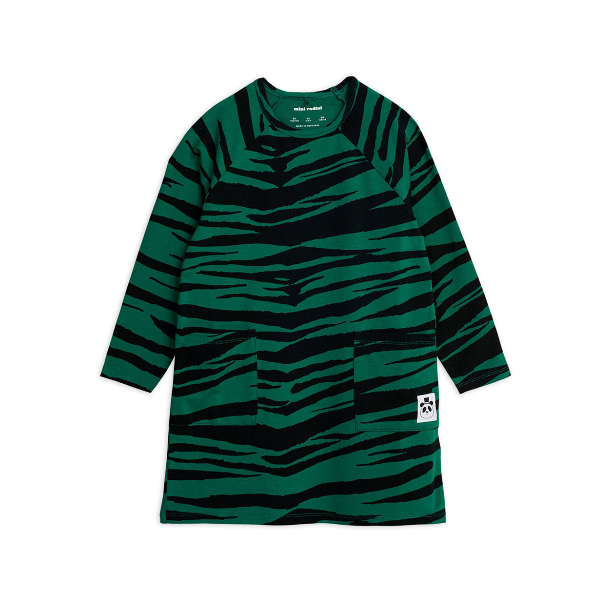 green tiger print dress