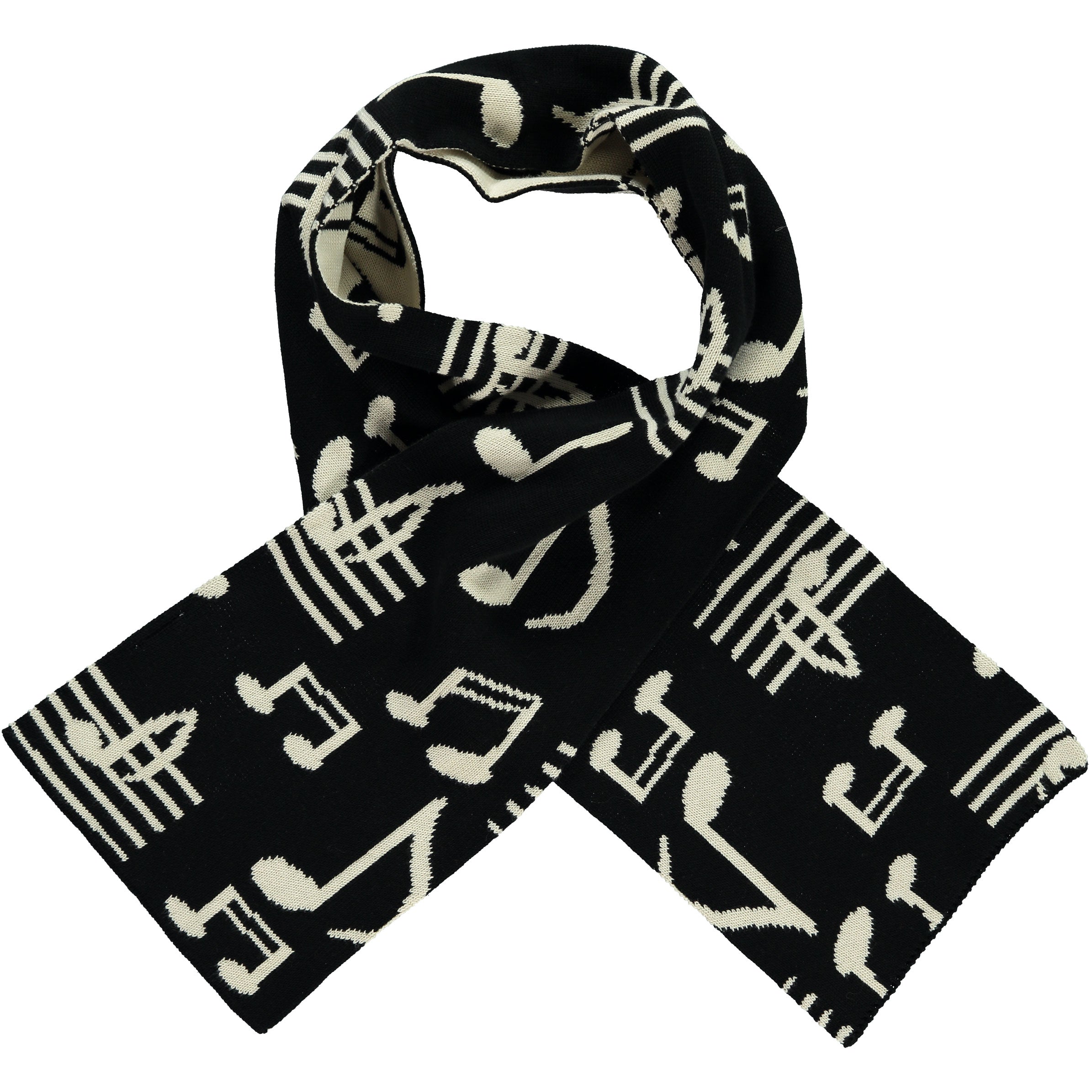 black and cream scarf