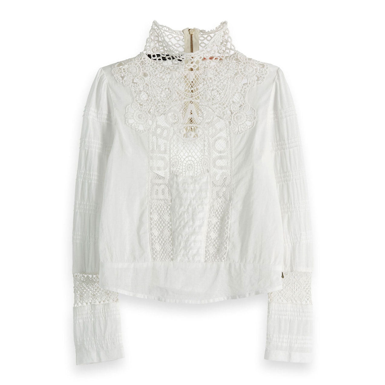 White Lace High Neck Blouse– Ladida